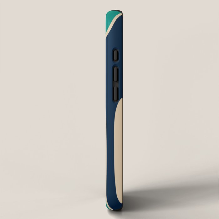 Copacetic Retro Abstract in Mid Mod Teal Blue Olive Green Orange Beige  iPhone Case Gallery Image 2