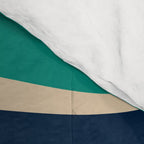Copacetic Retro Abstract in Mid Mod Teal Blue Olive Green Orange Beige  Comforter Gallery Image 4