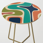 Copacetic Retro Abstract in Mid Mod Teal Blue Olive Green Orange Beige  Side Table Gallery Image 2