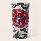 Shakhrisyabz Suzani Joynamoz Uzbekistan Floral Embroidery Print Travel Mug Gallery Image 1