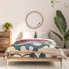 Shakhrisyabz Suzani Joynamoz Uzbekistan Floral Embroidery Print Comforter Gallery Image 3