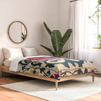 Shakhrisyabz Suzani Joynamoz Uzbekistan Floral Embroidery Print Comforter Gallery Image 2