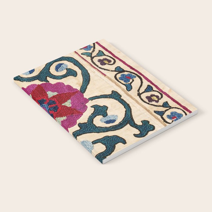 Shakhrisyabz Suzani Joynamoz Uzbekistan Floral Embroidery Print Notebook Gallery Image 2