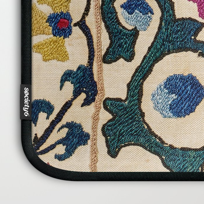 Shakhrisyabz Suzani Joynamoz Uzbekistan Floral Embroidery Print Laptop Sleeve Gallery Image 3