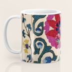 Shakhrisyabz Suzani Joynamoz Uzbekistan Floral Embroidery Print Coffee Mug Gallery Image 3