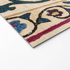 Shakhrisyabz Suzani Joynamoz Uzbekistan Floral Embroidery Print Welcome Mat Gallery Image 2