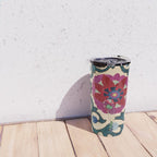 Shakhrisyabz Suzani Joynamoz Uzbekistan Floral Embroidery Print Travel Mug Gallery Image 4
