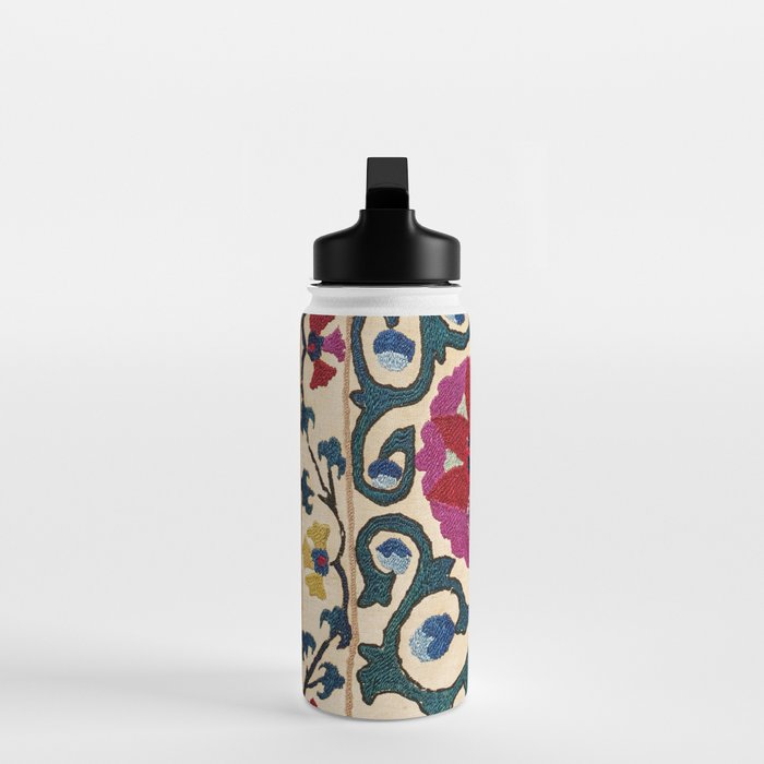 Shakhrisyabz Suzani Joynamoz Uzbekistan Floral Embroidery Print Water Bottle Gallery Image 3