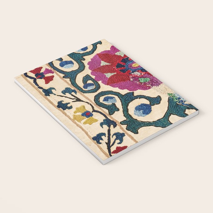 Shakhrisyabz Suzani Joynamoz Uzbekistan Floral Embroidery Print Notebook Gallery Image 3