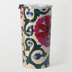 Shakhrisyabz Suzani Joynamoz Uzbekistan Floral Embroidery Print Travel Mug Gallery Image 3