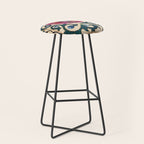 Shakhrisyabz Suzani Joynamoz Uzbekistan Floral Embroidery Print Stool Gallery Image 1