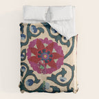 Shakhrisyabz Suzani Joynamoz Uzbekistan Floral Embroidery Print Comforter Gallery Image 6
