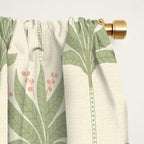 Shaker Palm Motif in Sage and Linen Window Curtain Gallery Image 2