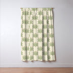 Shaker Palm Motif in Sage and Linen Window Curtain Gallery Image 3