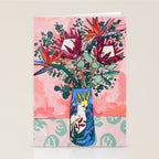 Cockatoo Vase on Painterly Pink Stationery Card Gallery Image 2