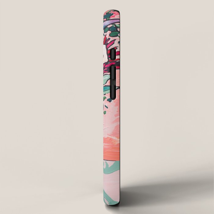 Cockatoo Vase on Painterly Pink iPhone Case Gallery Image 2