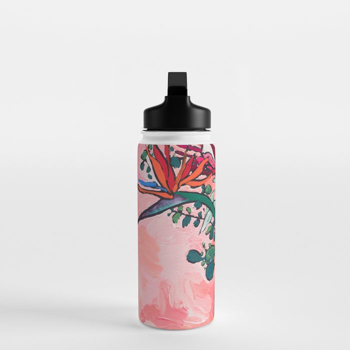 Cockatoo Vase on Painterly Pink Water Bottle Gallery Image 3
