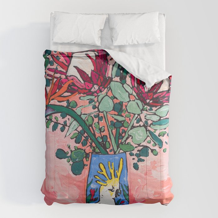 Cockatoo Vase on Painterly Pink Comforter Gallery Image 6