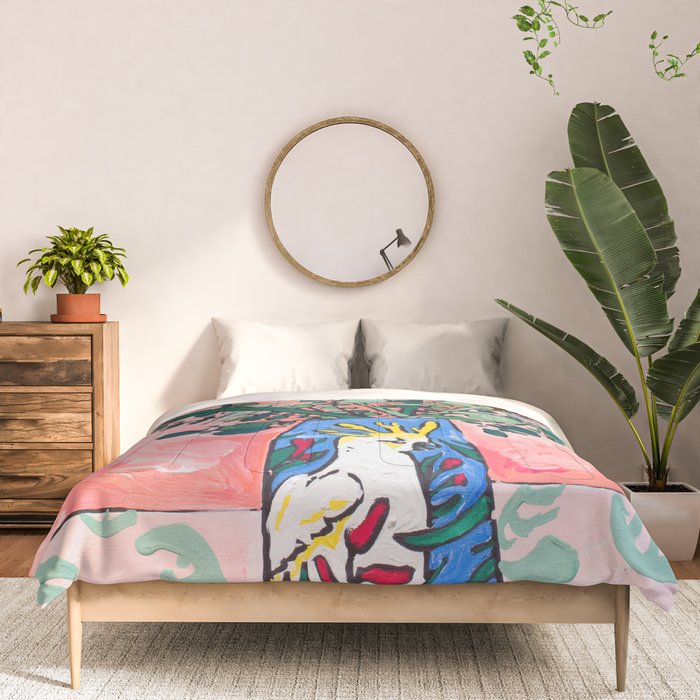 Cockatoo Vase on Painterly Pink Comforter Gallery Image 3