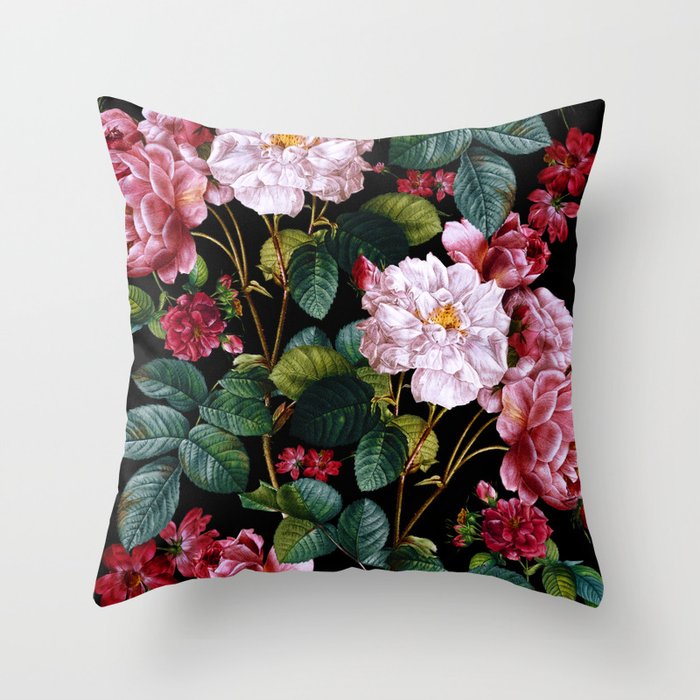 Red Floral Garden Throw Pillow Gallery Image 6