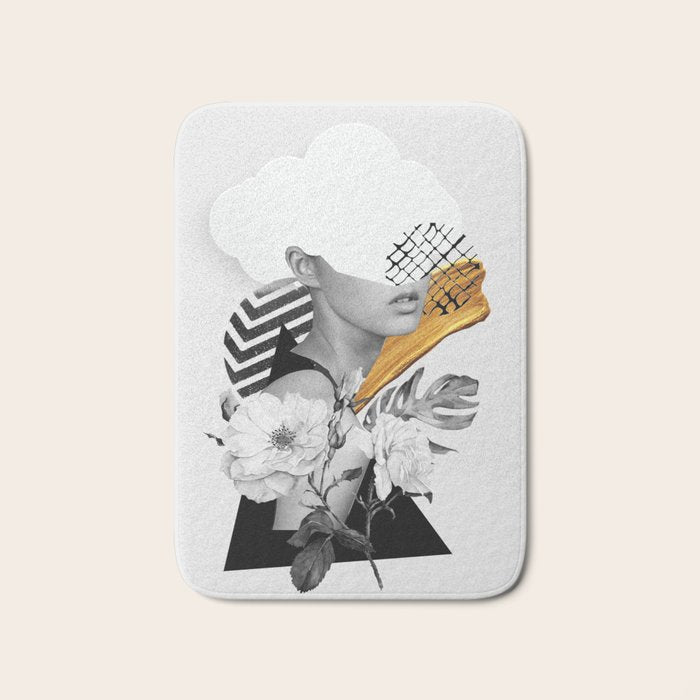 collage art (girl) Bath Mat Gallery Image 1