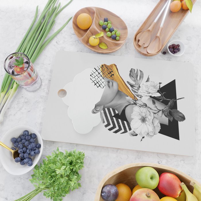 collage art (girl) Cutting Board Gallery Image 2
