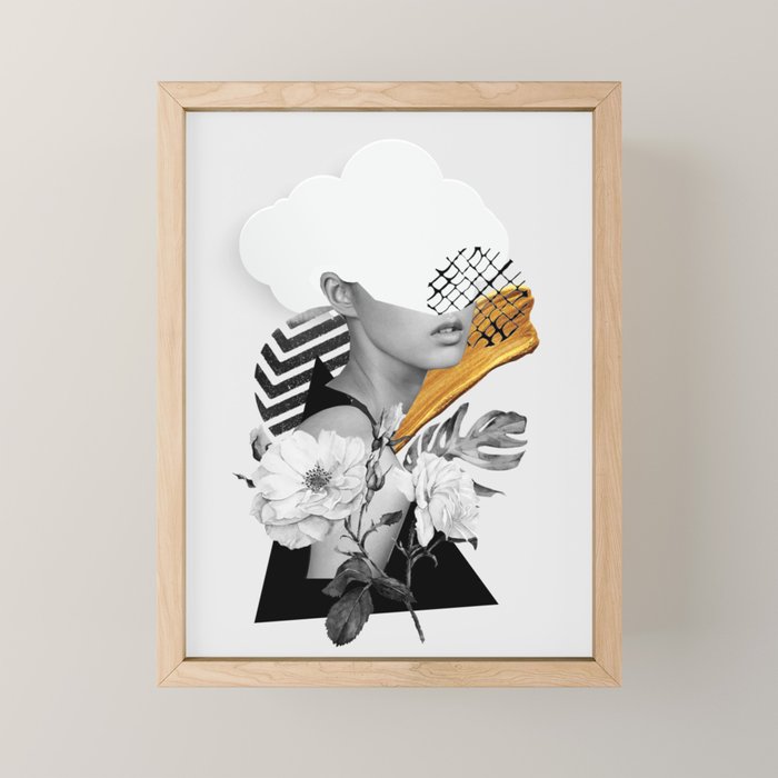 collage art (girl) Mini Art Print Gallery Image 1