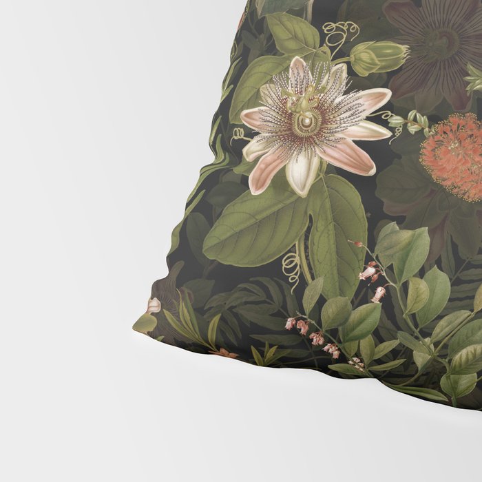 Midnight Summer Sepia Exotic Passiflora Flowers Garden Pillow Sham Gallery Image 4