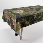 Midnight Summer Sepia Exotic Passiflora Flowers Garden Tablecloth Gallery Image 1