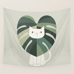 Cat an Plant 62: A Green Lion Wall Tapestry Gallery Image 4