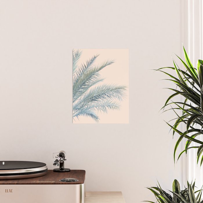 Tropical Palms on Blush Pink, Boho Nature Photography Poster Gallery Image 2