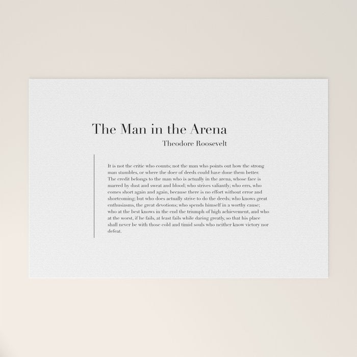 The Man in the Arena by Theodore Roosevelt Welcome Mat Gallery Image 1