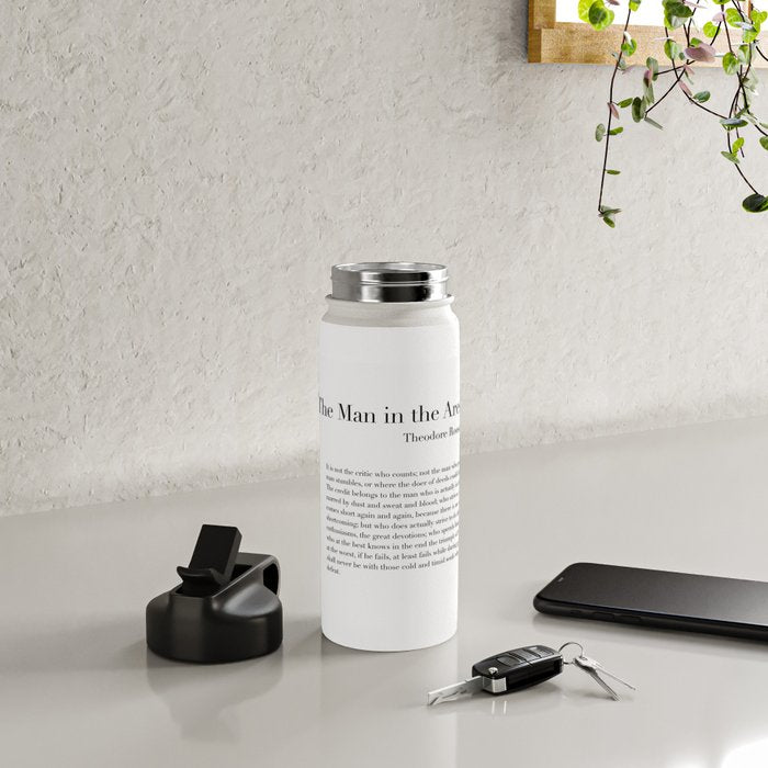 The Man in the Arena by Theodore Roosevelt Water Bottle Gallery Image 4