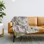 Australian garden chalk Throw Blanket Gallery Image 1