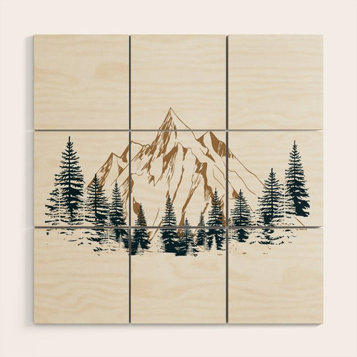 Mountain 4 Wood Wall Art Gallery Image 1