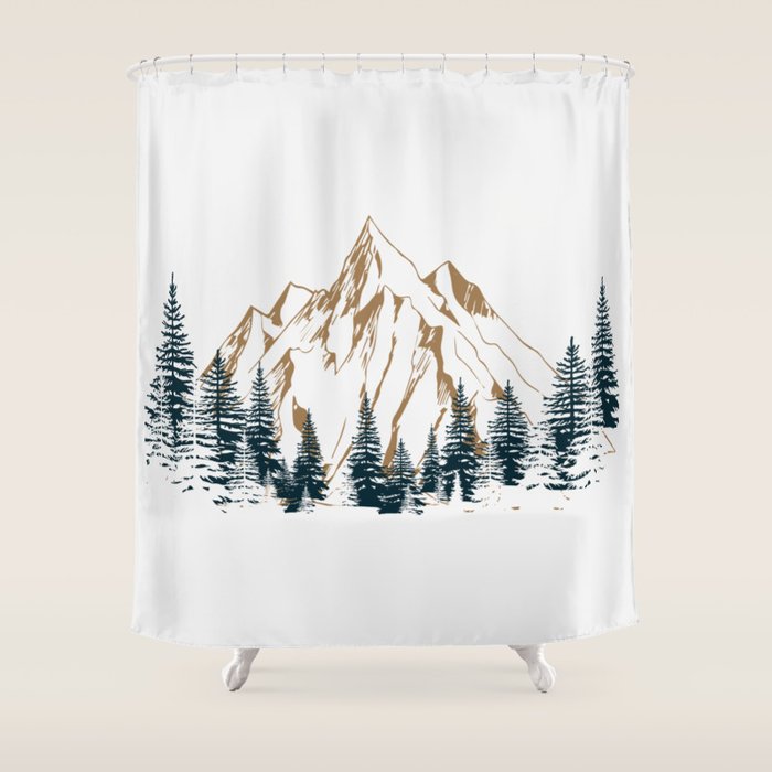 mountain 4 Shower Curtain Gallery Image 1