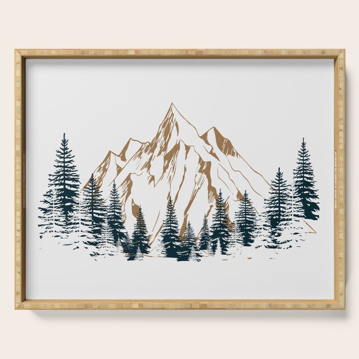 mountain 4 Serving Tray Gallery Image 1