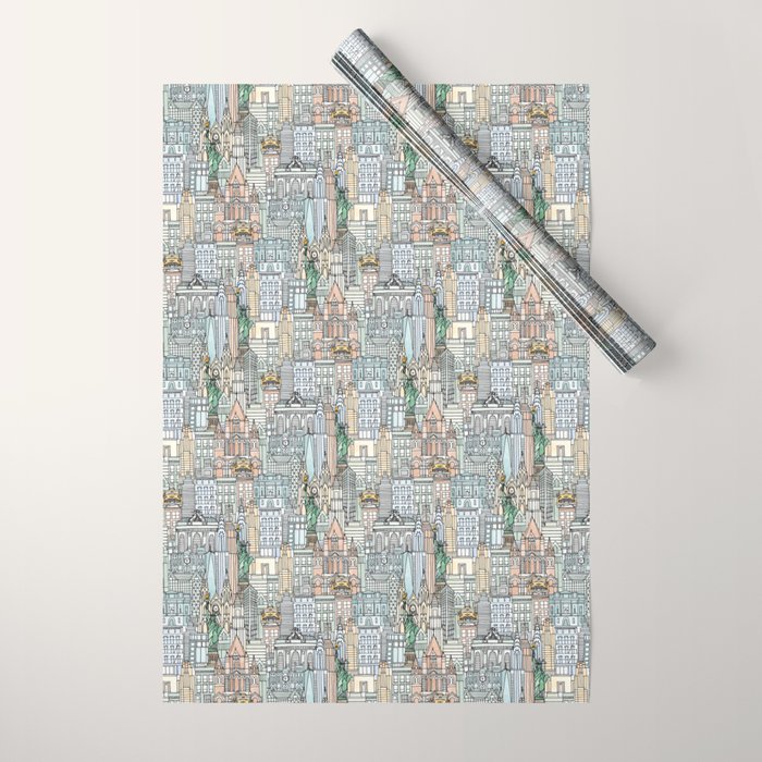 New York watercolor Wrapping Paper Gallery Image 1