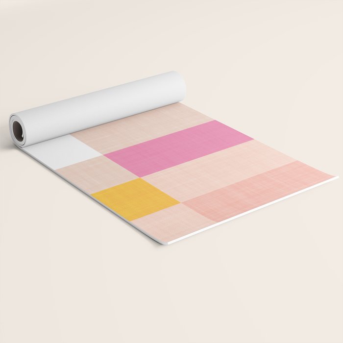 Playful Check Summer Plaid Pattern Yoga Mat Gallery Image 2