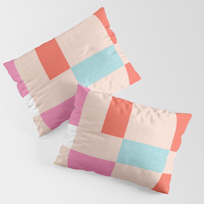 Playful Check Summer Plaid Pattern Pillow Sham Gallery Image 1