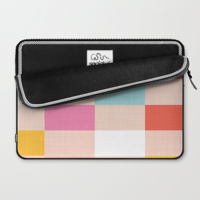 Playful Check Summer Plaid Pattern Laptop Sleeve Gallery Image 2