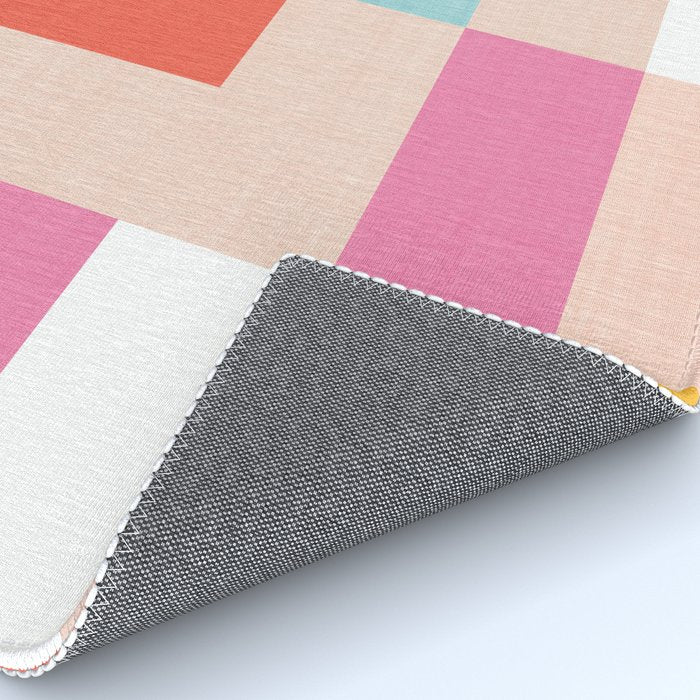 Playful Check Summer Plaid Pattern Rug Gallery Image 4