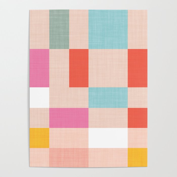 Playful Check Summer Plaid Pattern Poster Gallery Image 1