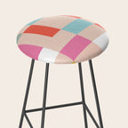 Playful Check Summer Plaid Pattern Stool Gallery Image 2