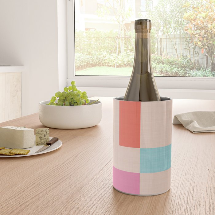 Playful Check Summer Plaid Pattern Wine Chiller Gallery Image 4