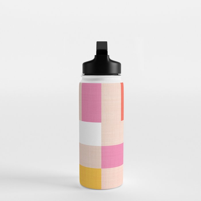 Playful Check Summer Plaid Pattern Water Bottle Gallery Image 3