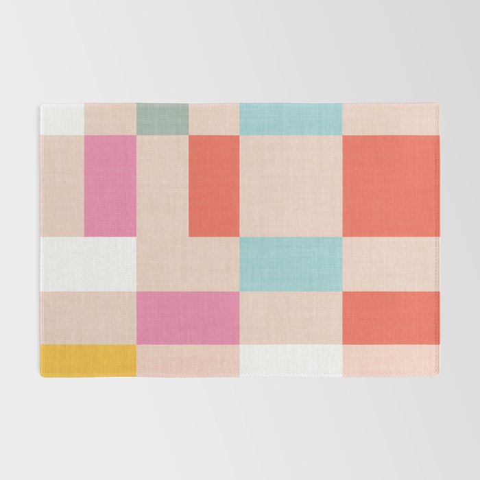 Playful Check Summer Plaid Pattern Rug Gallery Image 2