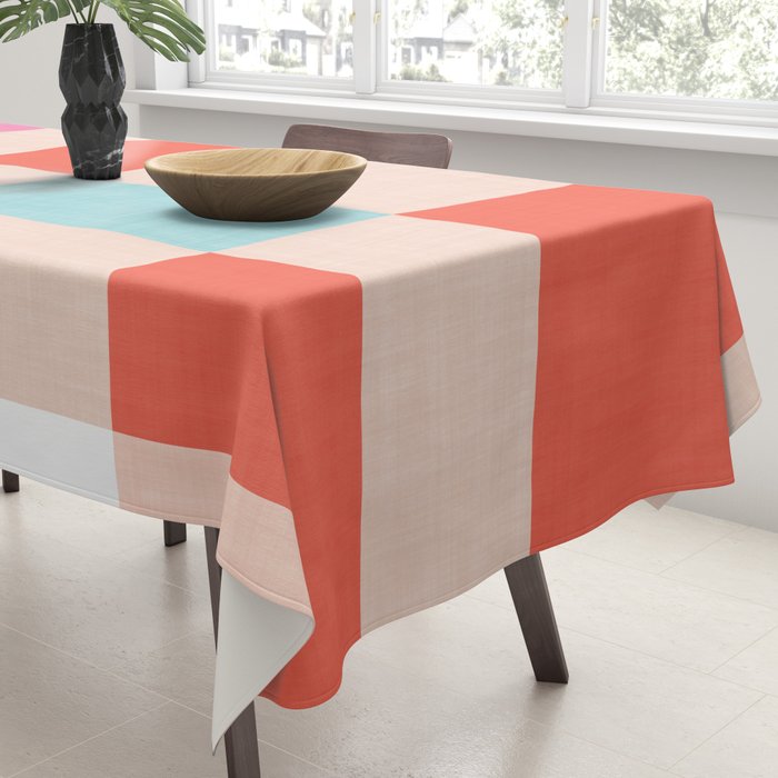 Playful Check Summer Plaid Pattern Tablecloth Gallery Image 3