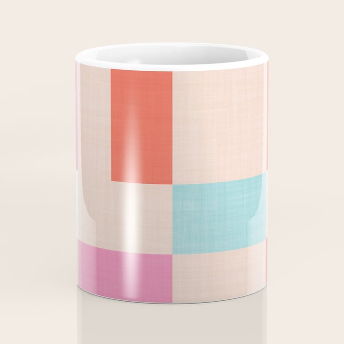 Playful Check Summer Plaid Pattern Coffee Mug Gallery Image 4