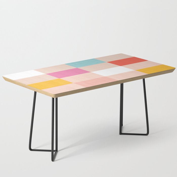 Playful Check Summer Plaid Pattern Coffee Table Gallery Image 1